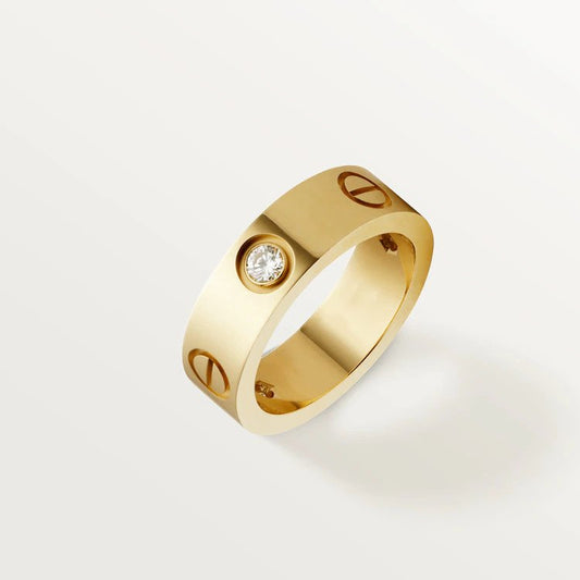 [Vellora Opalyn]LOVE RING 5.5MM 3 DIAMONDS PINK GOLD