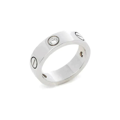 [Vellora Opalyn]LOVE RING 5.5MM 3 DIAMONDS SILVER