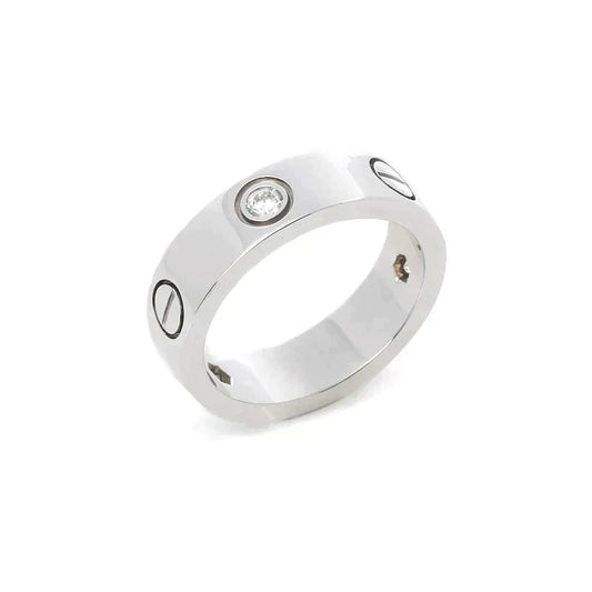 [Vellora Opalyn]LOVE RING 5.5MM 3 DIAMONDS SILVER